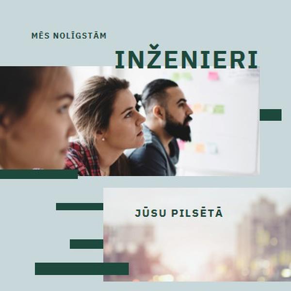 Mēs nolīgstām inženieri blue modern-simple