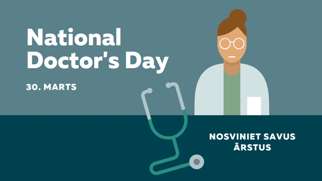 National Doctor's Day blue modern-color-block