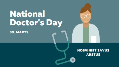 National Doctor's Day blue modern-color-block