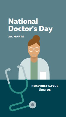 National Doctor's Day blue modern-color-block