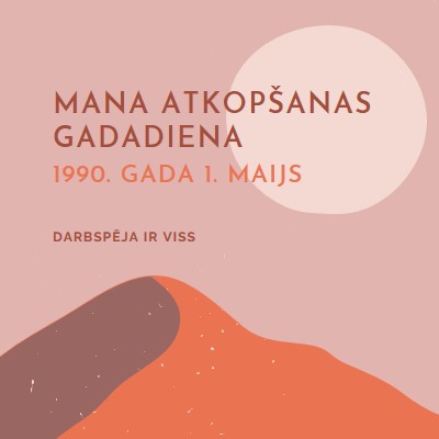 Mana atkopšanas gadadiena pink organic-boho