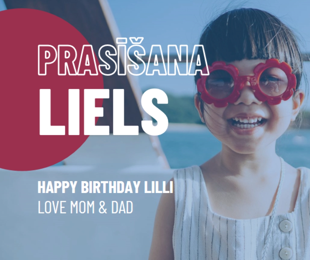 Dzimšanas dienas girl blue modern-bold