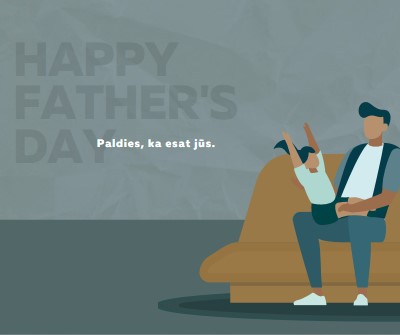 Happy Father's Day blue modern-color-block