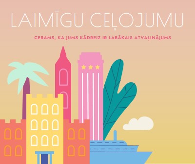 Laimīgu ceļojumu pink modern-color-block