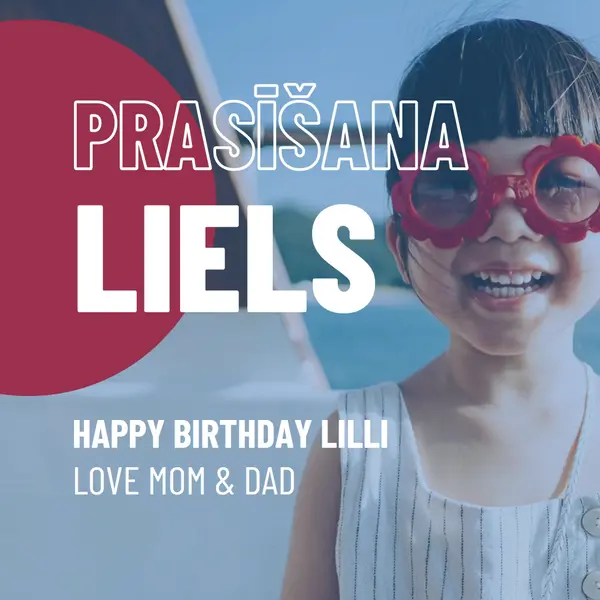 Dzimšanas dienas girl blue modern-bold