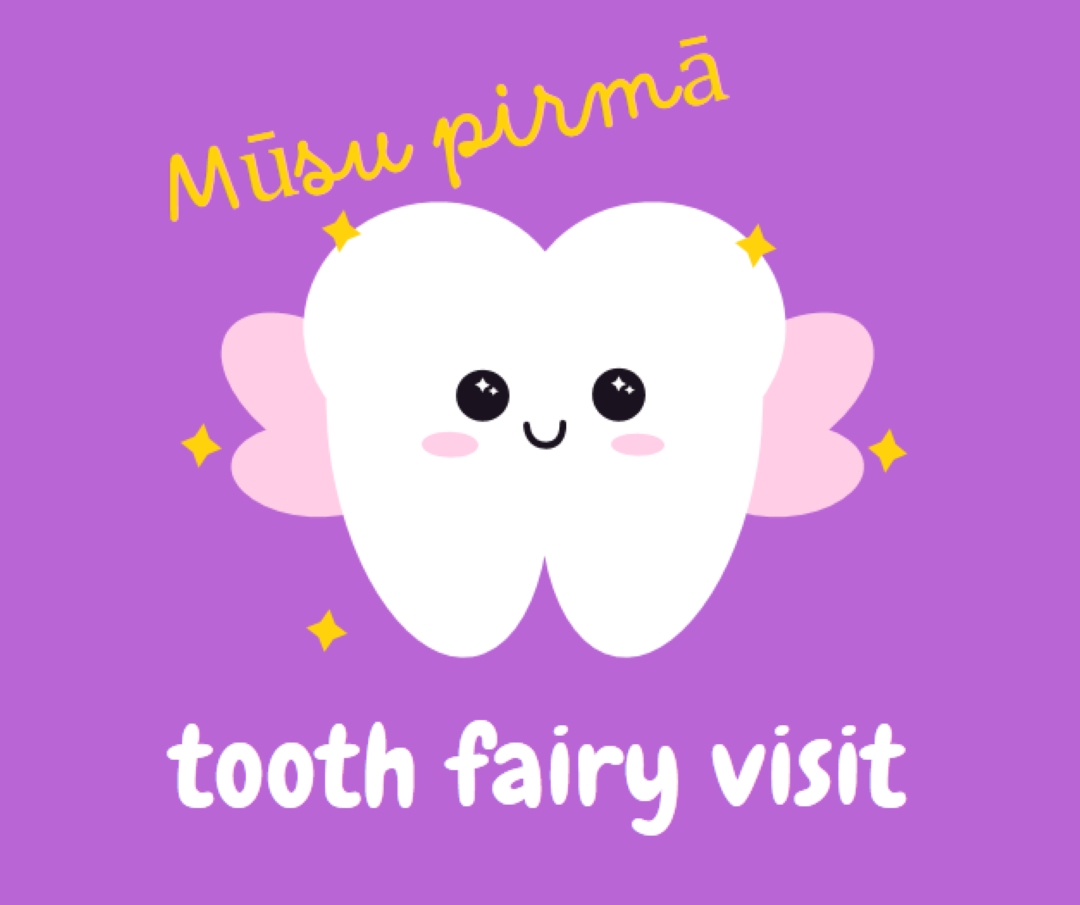 Apiet pirmos tooth fairy apmeklējiet purple whimsical-color-block