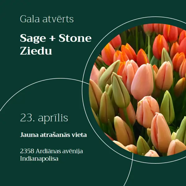 Ziedu ziedu gala atvērts dizains green modern-simple