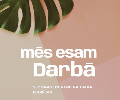 Mēs nolīgsim sezonas darbiniekus pink modern-simple