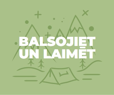 Balsojiet un laimēt green whimsical-line