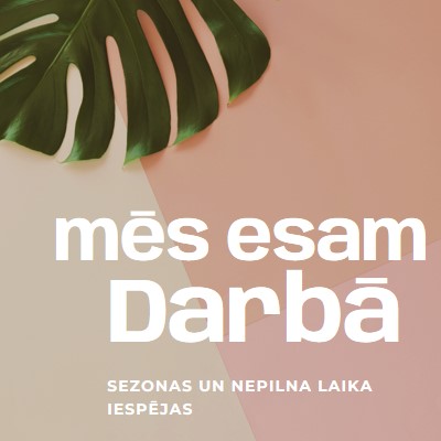 Mēs nolīgsim sezonas darbiniekus pink modern-simple