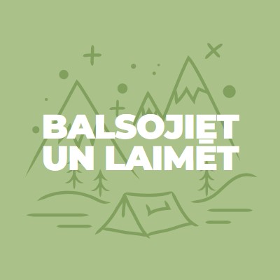 Balsojiet un laimēt green whimsical-line