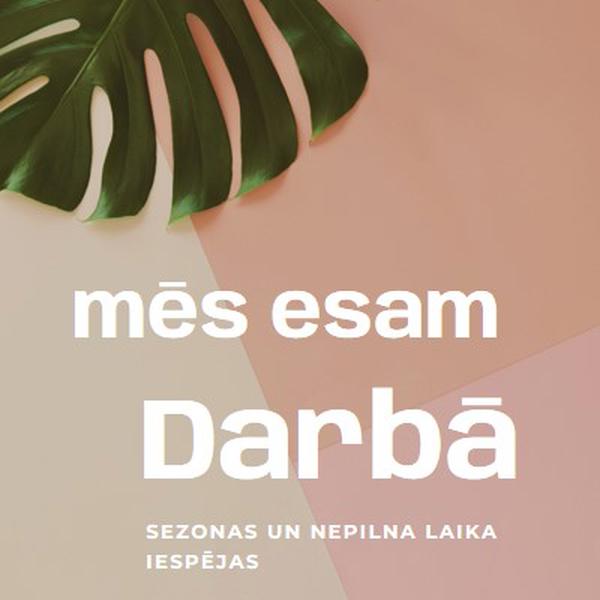 Mēs nolīgsim sezonas darbiniekus pink modern-simple