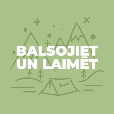 Balsojiet un laimēt green whimsical-line