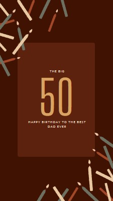 Happy fiftieth birthday brown modern-simple