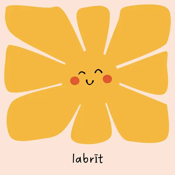 Labrīt! yellow cute,organic,sun,bright,minimal,handwriting