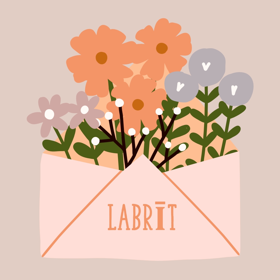 Morning bouquet pink cute,whimsical,envelope,floral,relaxed,happy