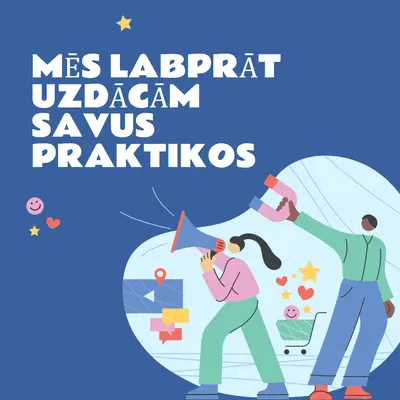 Paldies par prakšu kartīti blue bold,whimsical,illustration,shape,fun,graphic