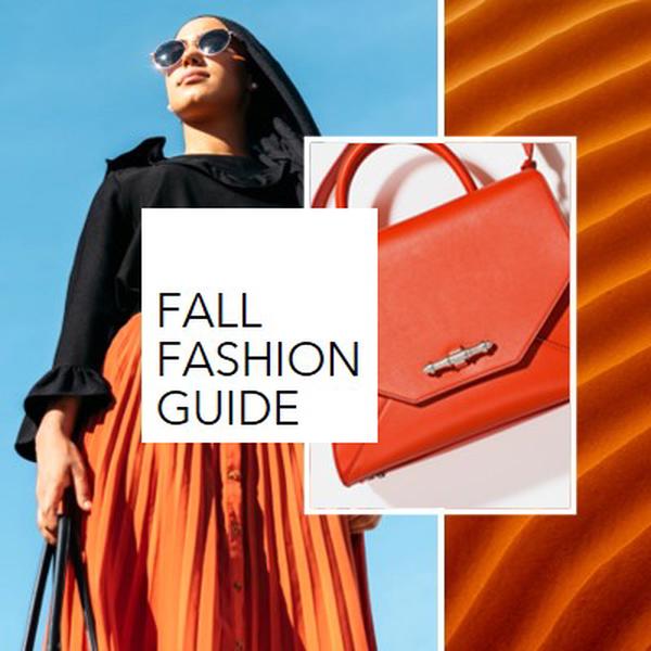Fall fashion guide orange modern,bold,collage
