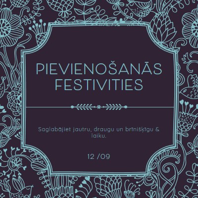 Pievienošanās festivities blue elegant,classic,floral