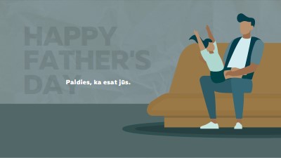 Happy Father's Day blue modern-color-block