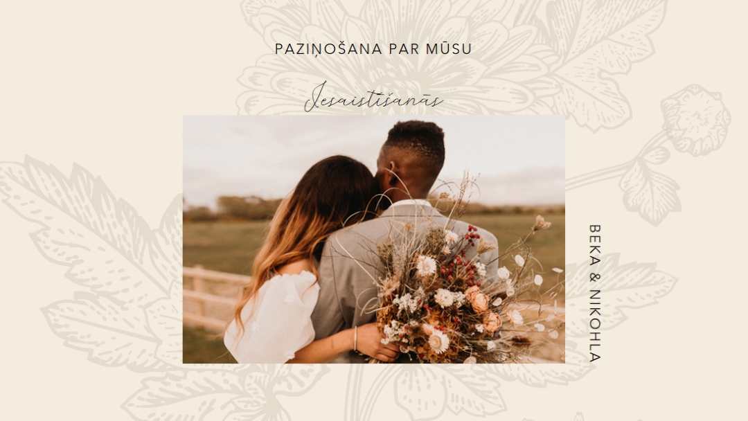 Engagement announcement white vintage-botanical