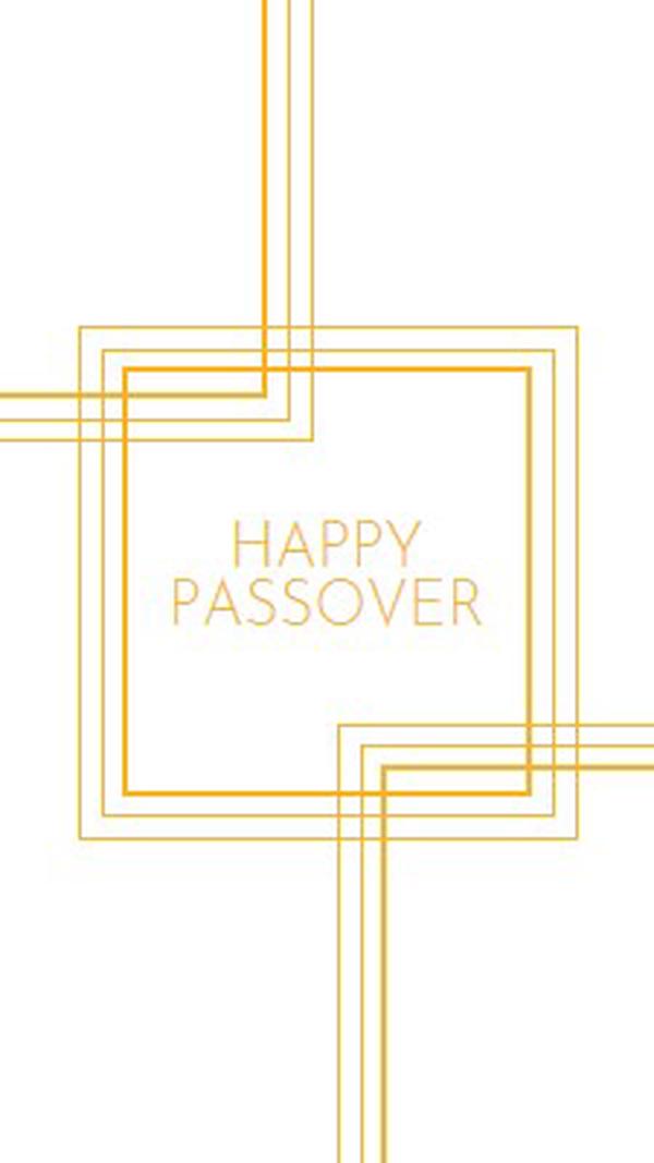 Happy Passover white modern-geometric-&-linear