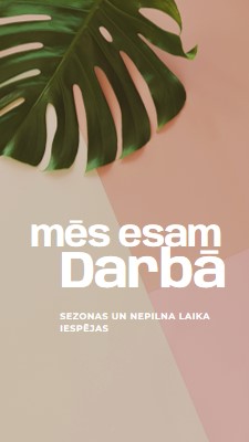 Mēs nolīgsim sezonas darbiniekus pink modern-simple