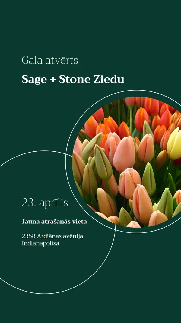 Ziedu ziedu gala atvērts dizains green modern-simple