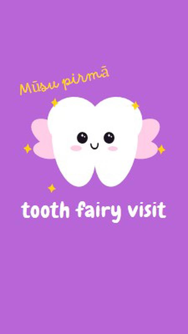 Apiet pirmos tooth fairy apmeklējiet purple whimsical-color-block