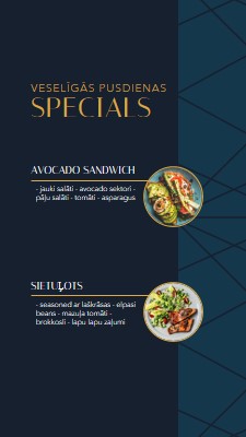 Healthy lunch specials blue elegant,simple,geometric