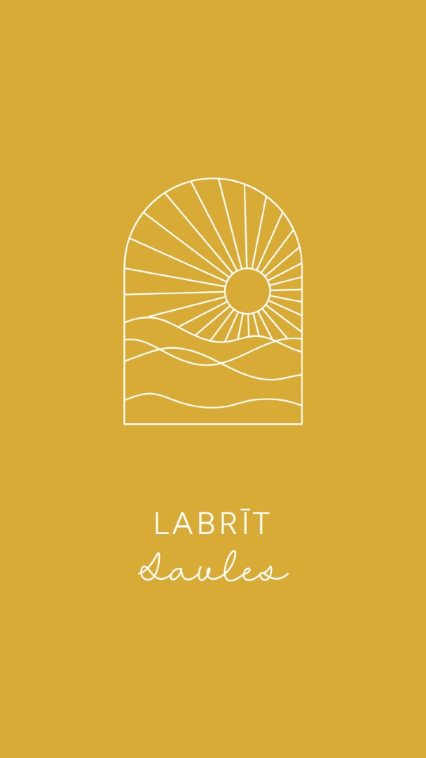Labrīt! yellow modern,minimal,lines,simple,waves,sun