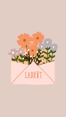 Morning bouquet pink cute,whimsical,envelope,floral,relaxed,happy