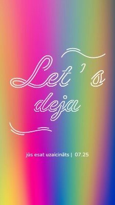 Dejotājas, jūs tiekam uzaicināts pink bold,bright,typographic