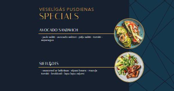 Healthy lunch specials blue elegant,simple,geometric