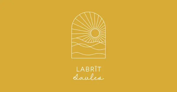 Labrīt! yellow modern,minimal,lines,simple,waves,sun