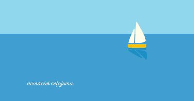 Cēsu brīvdienu ceļš blue minimal,whimsical,boat,playful,clean