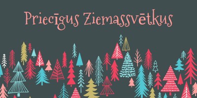 Priecīgus Ziemassvētkus green whimsical-line