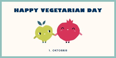 Happy Vegetarian Day white whimsical-line