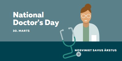 National Doctor's Day blue modern-color-block