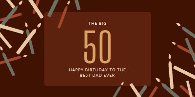 Happy fiftieth birthday brown modern-simple