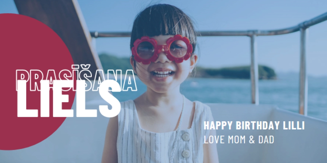 Dzimšanas dienas girl blue modern-bold