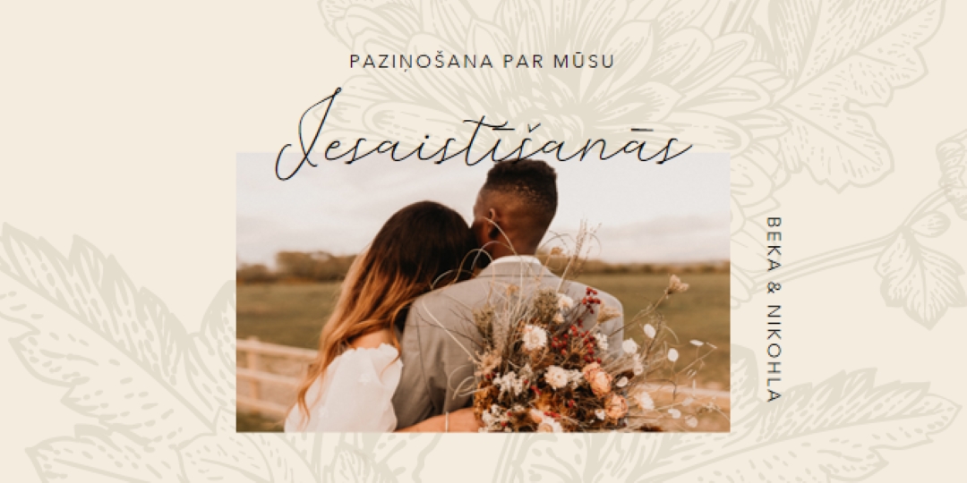 Engagement announcement white vintage-botanical