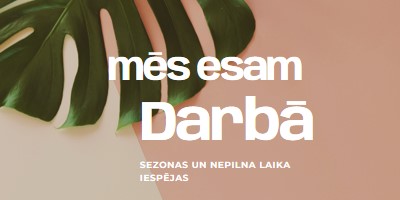 Mēs nolīgsim sezonas darbiniekus pink modern-simple