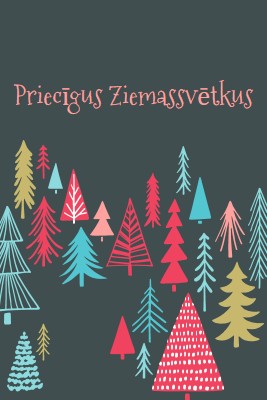 Priecīgus Ziemassvētkus green whimsical-line