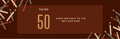 Happy fiftieth birthday brown modern-simple