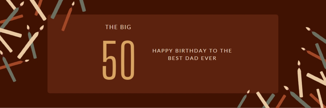 Happy fiftieth birthday brown modern-simple