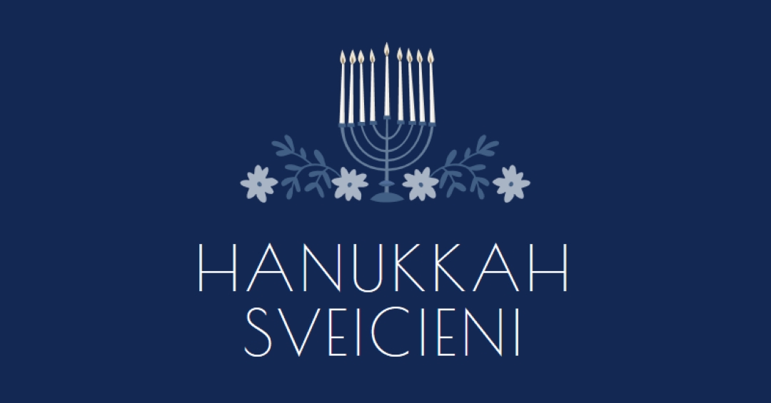 Hanukkah greetings blue modern-simple