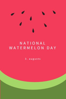 National Watermelon Day pink modern-simple