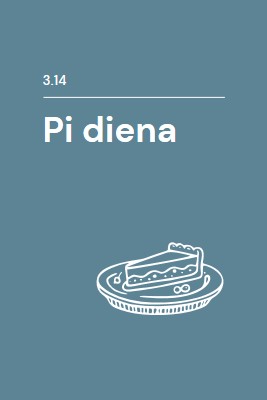 Pi diena blue whimsical-line