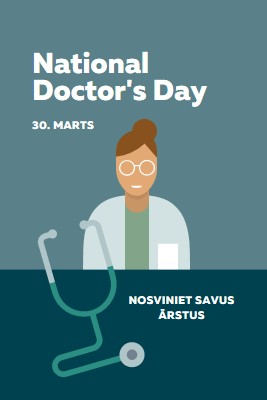 National Doctor's Day blue modern-color-block